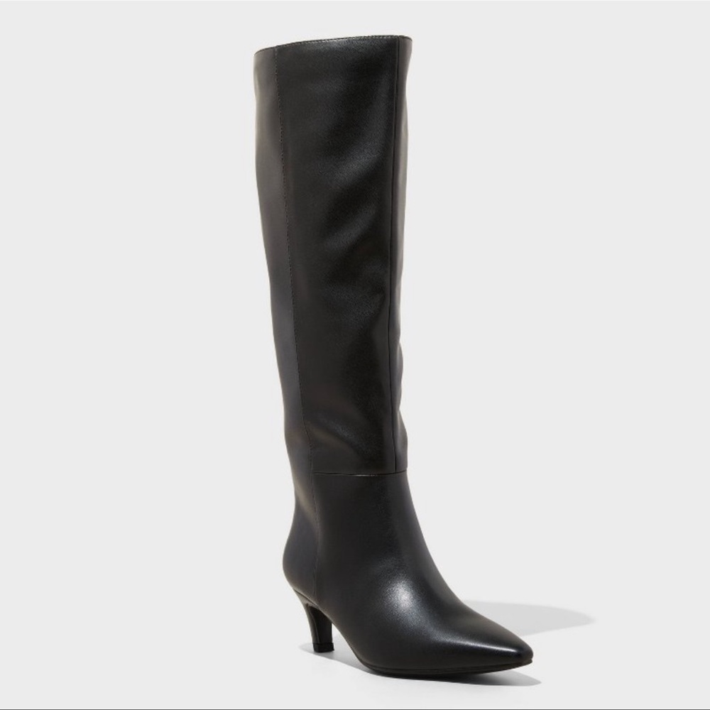 Wide Calf Kitten Heel Tall Boots